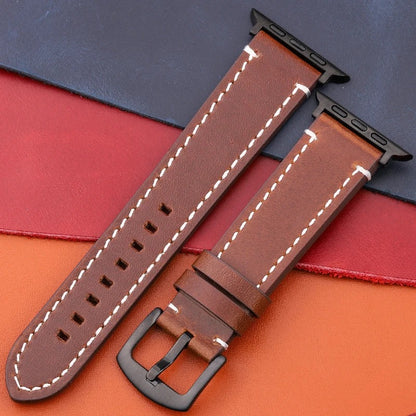 LuxeCraft - Genuine Leather Watch Strap for Apple Watch Series SE & 4–7