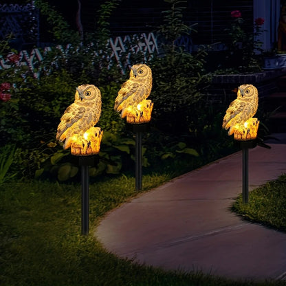 Decorative Solar LED Owl Garden Lights | Waterproof Outdoor Animal Sculpture | Pathway & Yard Accent Lamp