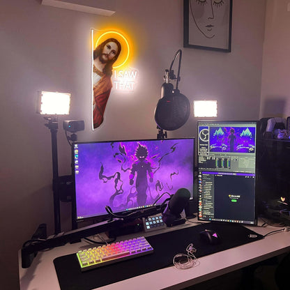 DivineGlow - Jesus Christ LED Neon Sign "I Saw That" with Dimmable Light for Wall Decor