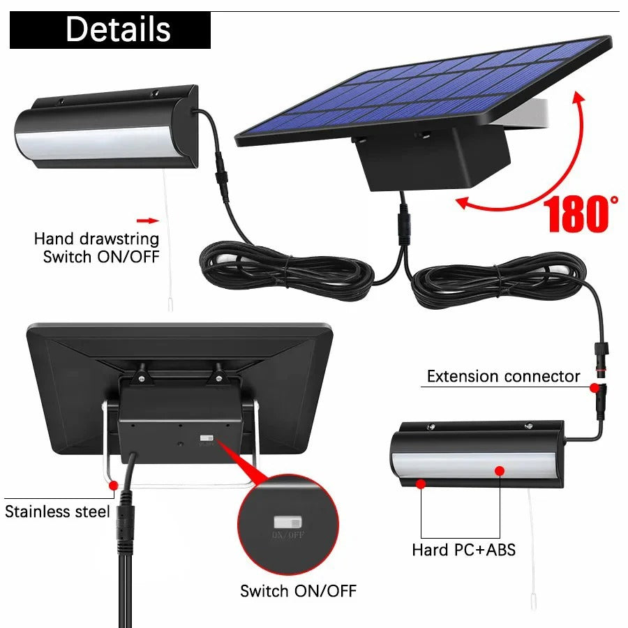 EcoBright - Solar Pendant Light with Pull Switch for Indoor & Outdoor Use