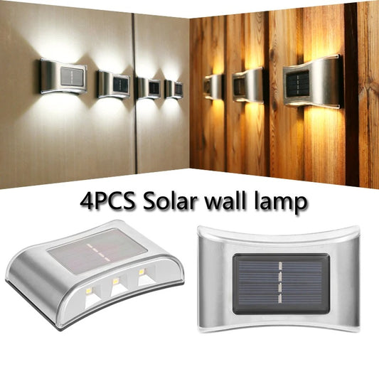 EcoBright 6 LED Solar Wall Light – Waterproof Outdoor Stainless Steel Lamp