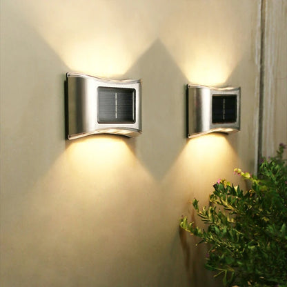 EcoBright 6 LED Solar Wall Light – Waterproof Outdoor Stainless Steel Lamp