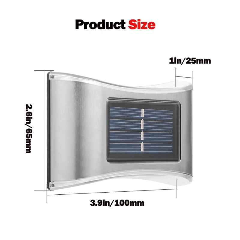 EcoBright 6 LED Solar Wall Light – Waterproof Outdoor Stainless Steel Lamp
