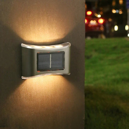 EcoBright 6 LED Solar Wall Light – Waterproof Outdoor Stainless Steel Lamp