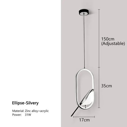 WhimsyNest Magpie Bird LED Pendant Light for Bedroom