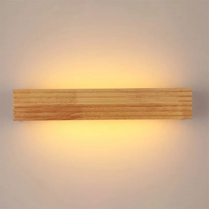 EmberGlow - Modern Wood LED Wall Lamp for Bedroom & Living Room