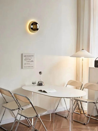 Ember Glow Minimalist Silver Nordic Wall Lamp - Modern LED Sconce