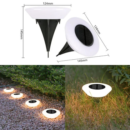 EverGlow - 14 LEDs Solar In-Ground Lights Outdoor Waterproof