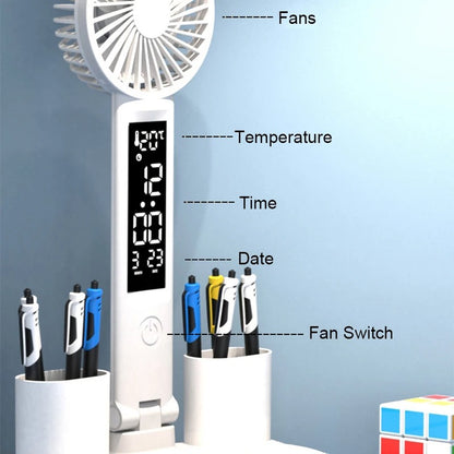 EvoLite - Rechargeable LED Desk Lamp with Fan Display