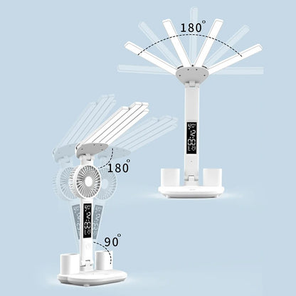 EvoLite - Rechargeable LED Desk Lamp with Fan Display
