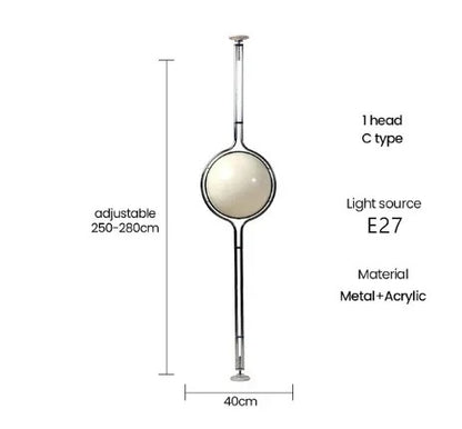 NovaDecor - Modern Chrome Floor Lamp with Acrylic Ball Shade