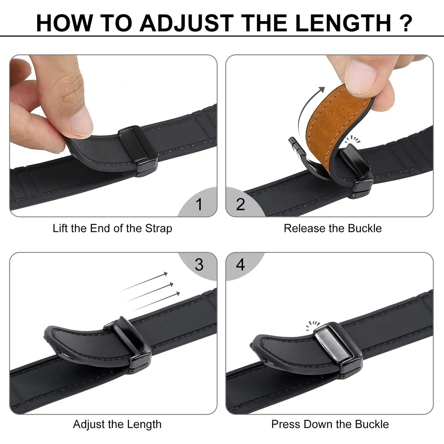 FlexBand - Magnetic Leather Silicone Strap for Apple Watch