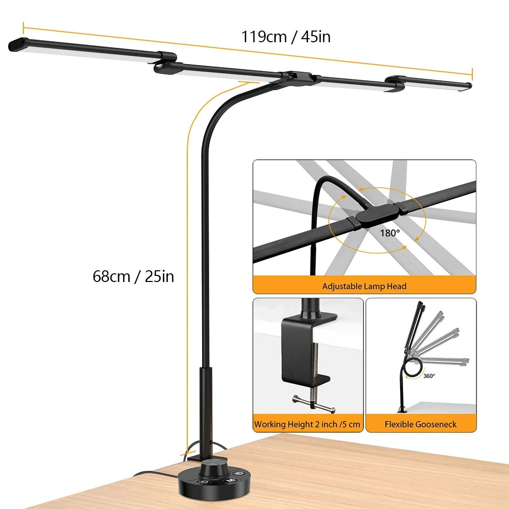 NoteMaestro - LED 4-Head Piano Lamp with Clamp & 50 Dimmable Modes