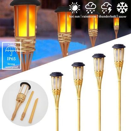 GardenGlo Solar LED Flame Torch - Waterproof Outdoor Landscape Light
