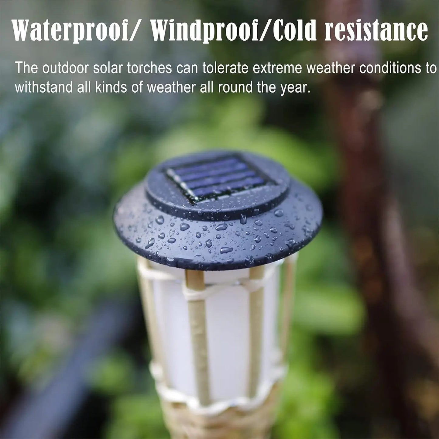GardenGlo Solar LED Flame Torch - Waterproof Outdoor Landscape Light