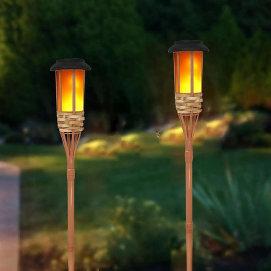 GardenGlo Solar LED Flame Torch - Waterproof Outdoor Landscape Light