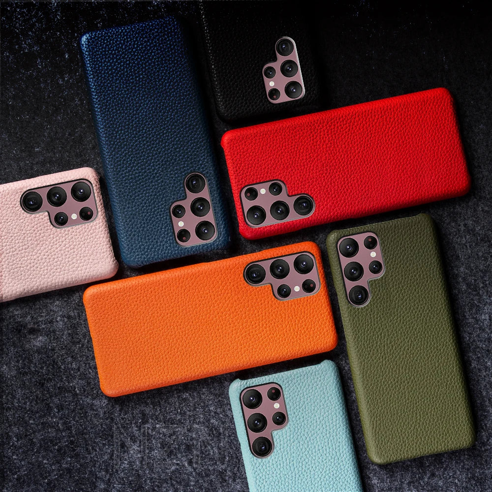 Genuine Pebbled Leather Galaxy Case