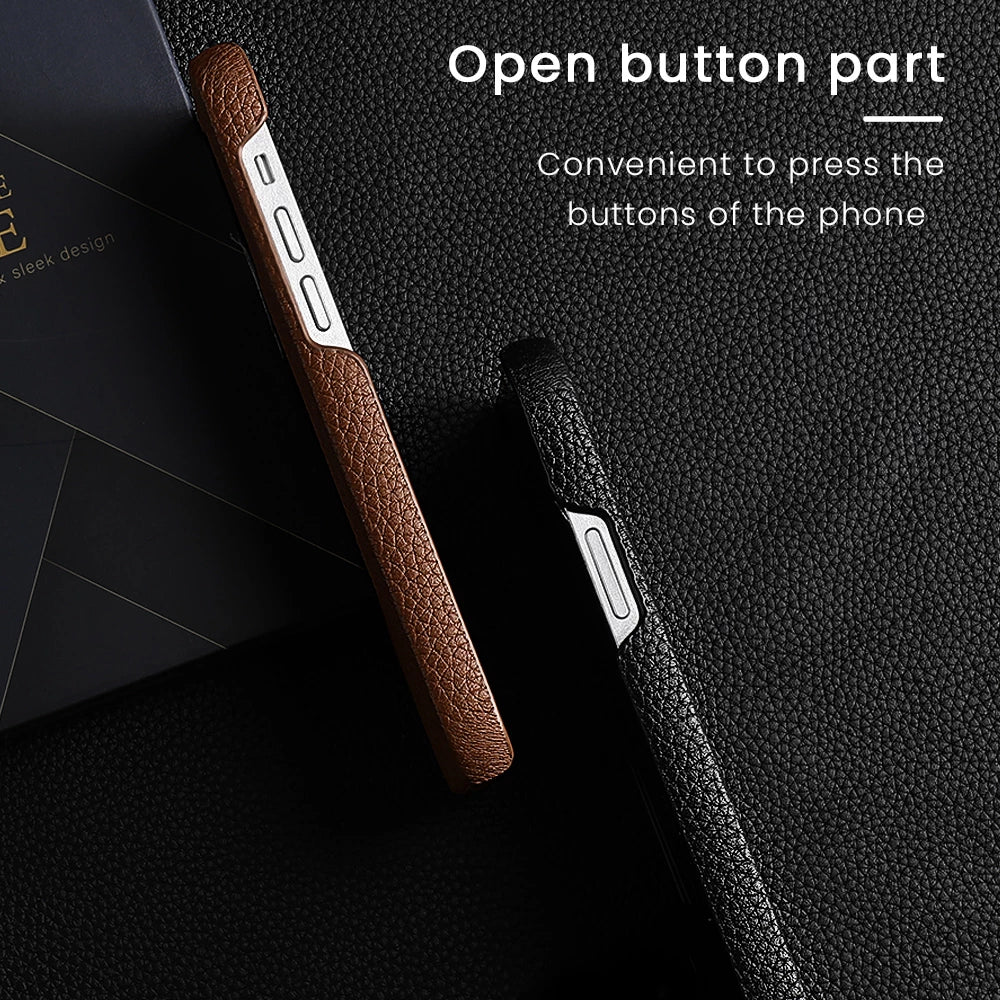 Genuine Pebbled Leather iPhone Case