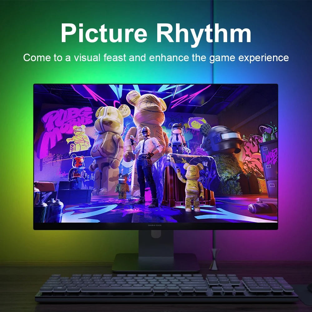 GlowSync Smart RGB Monitor Backlight Strip - Immersive Gaming & TV Experience