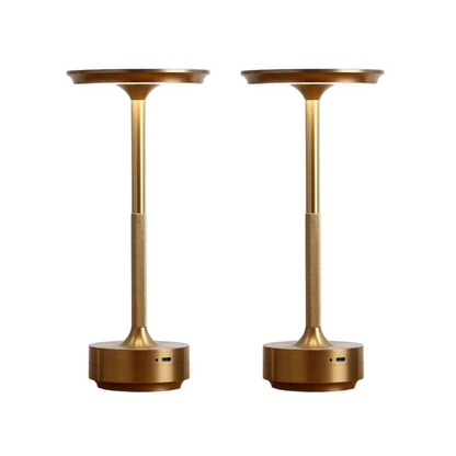 Modern Aluminum Touch Table Lamp, Dimmable Portable Rechargeable LED Night Light for Bedside