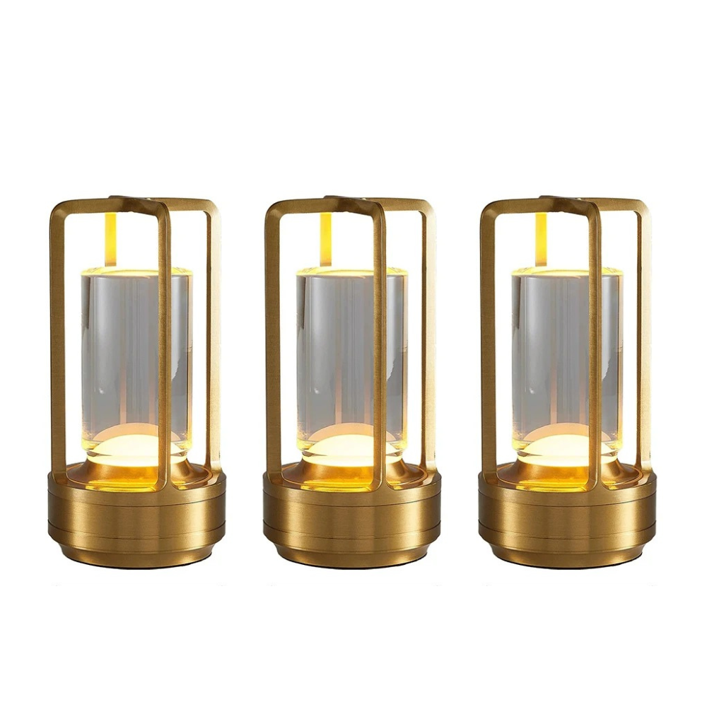 Modern Aluminum Wireless LED Table Lamp,  Rechargeable Desk Light, Outdoor Ambiance Lantern