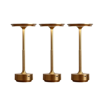 Modern Aluminum Touch Table Lamp, Dimmable Portable Rechargeable LED Night Light for Bedside