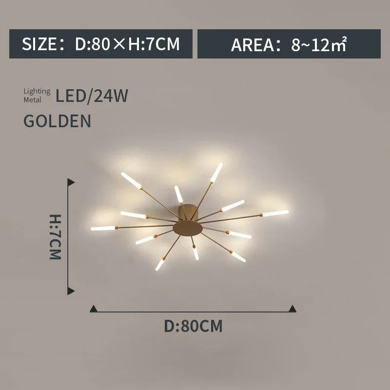 LumiereLux Rotating LED Fireworks Ceiling Light - Italian Luxury Design