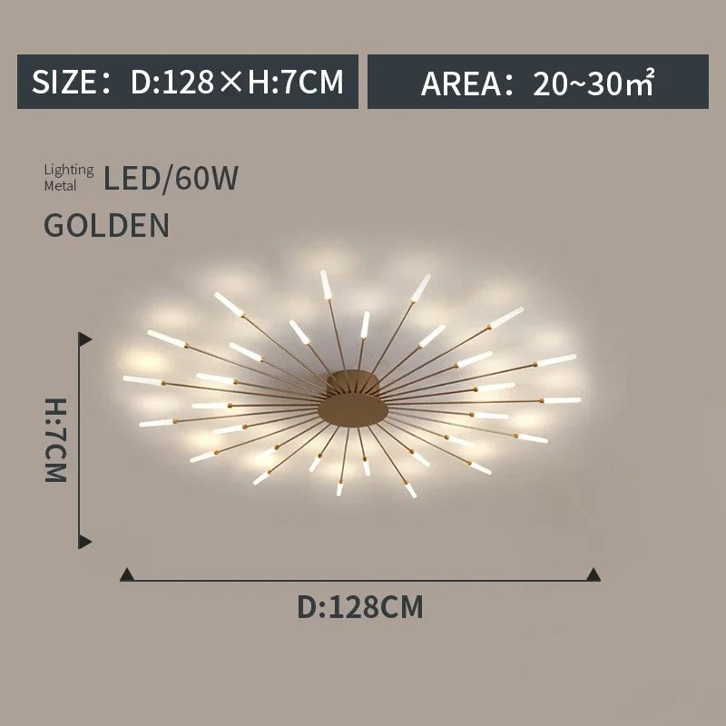 LumiereLux Rotating LED Fireworks Ceiling Light - Italian Luxury Design
