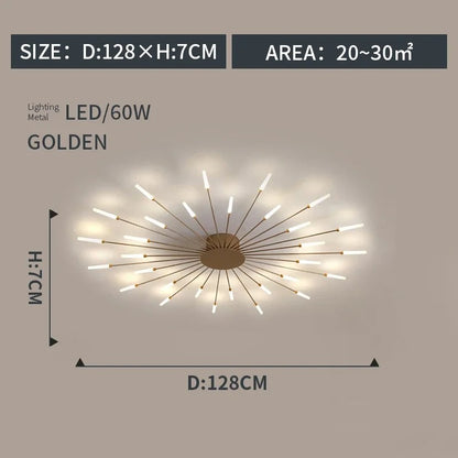 LumiereLux Rotating LED Fireworks Ceiling Light - Italian Luxury Design