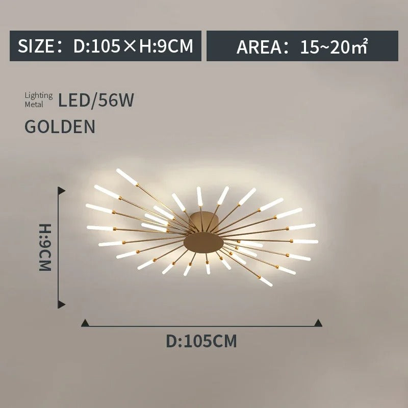 LumiereLux Rotating LED Fireworks Ceiling Light - Italian Luxury Design