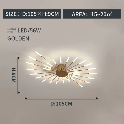 LumiereLux Rotating LED Fireworks Ceiling Light - Italian Luxury Design