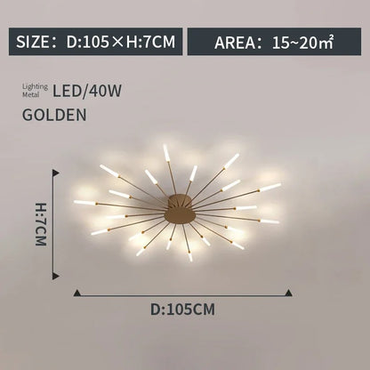 LumiereLux Rotating LED Fireworks Ceiling Light - Italian Luxury Design