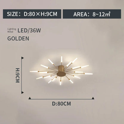 LumiereLux Rotating LED Fireworks Ceiling Light - Italian Luxury Design