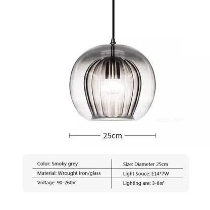IlluminateLux Modern Glass LED Pendant Light for Dining & Home