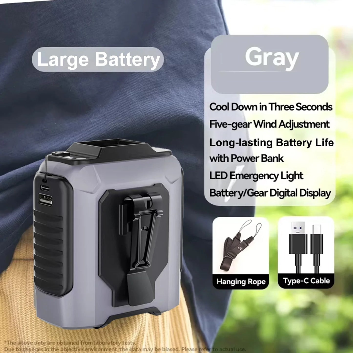 ChillPro - Extra-Large Battery Wearable Waist Fan for Hands-Free Cooling