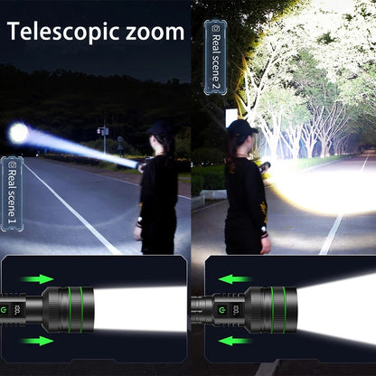 GripBeam - Rechargeable Tactical LED Flashlight with Zoom Function