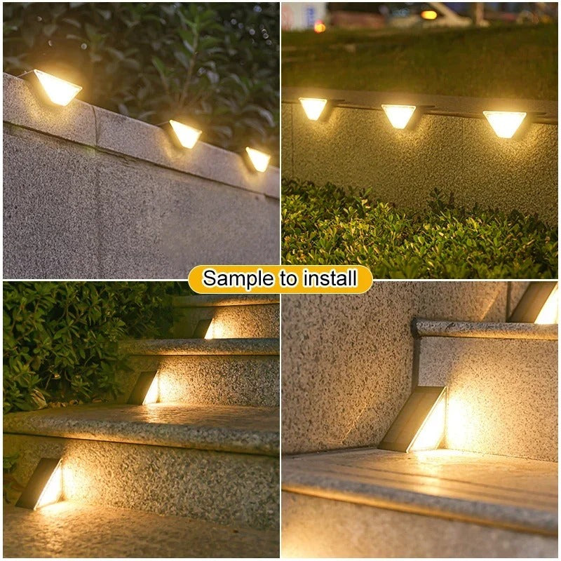 HomeBright - 24 LEDs Solar Stair Step Lights Outdoor Waterproof
