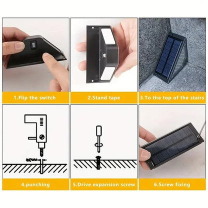 HomeBright - 24 LEDs Solar Stair Step Lights Outdoor Waterproof