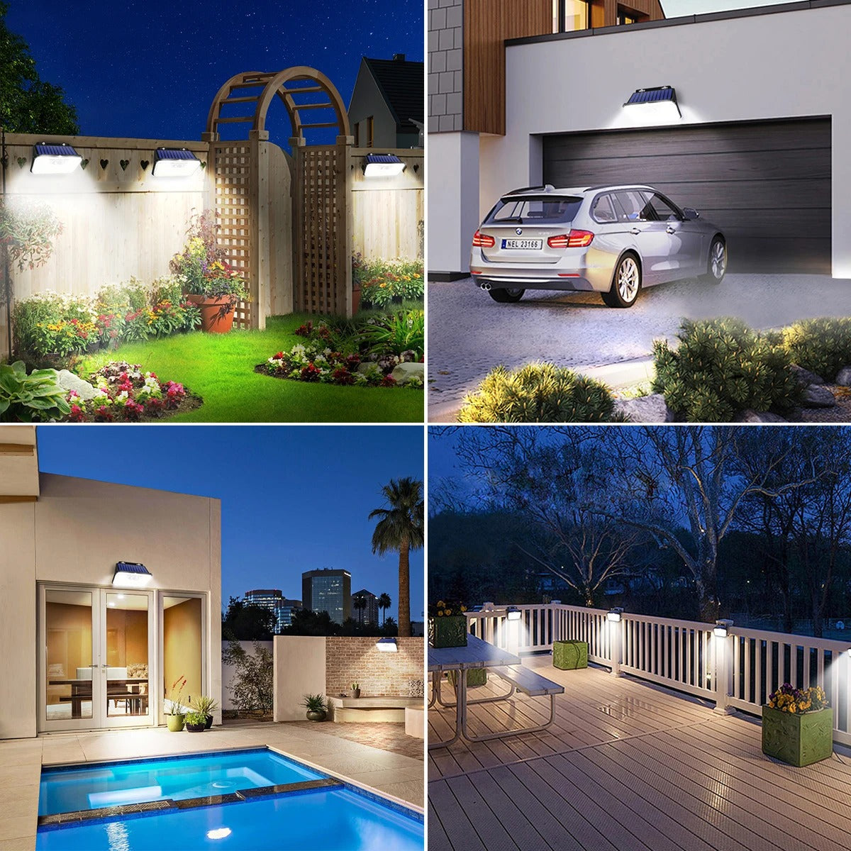 HomeLux - Bright 148 LED Solar Security Lights Outdoor Waterproof