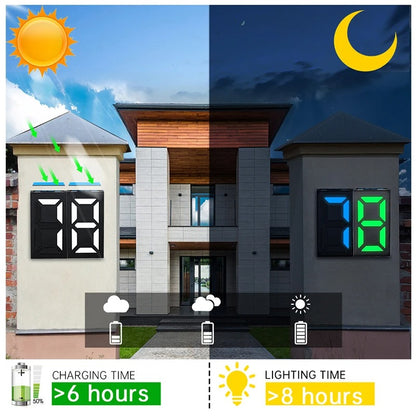HomeShine - Solar Powered LED House Numbers for Easy DIY Installation