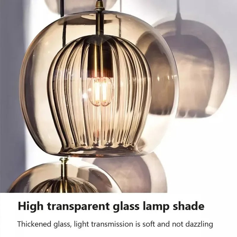 IlluminateLux Modern Glass LED Pendant Light for Dining & Home