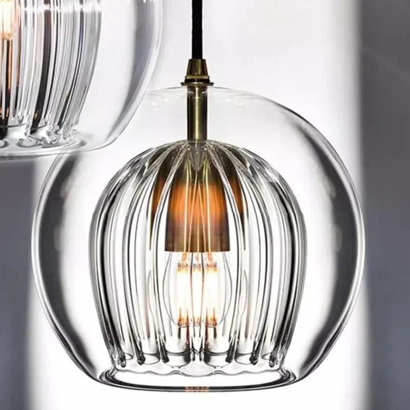 IlluminateLux Modern Glass LED Pendant Light for Dining & Home