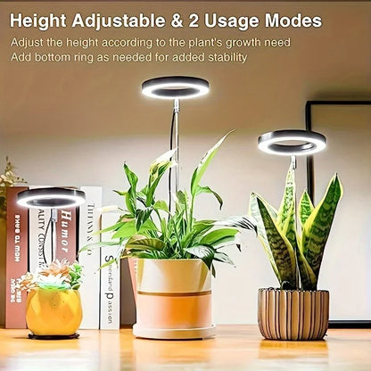 Indoor LED Plant Grow Lights with Stable Base - Adjustable Height & Full Spectrum Plant Lamp