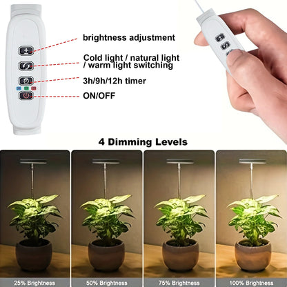 Indoor LED Plant Grow Lights with Stable Base - Adjustable Height & Full Spectrum Plant Lamp