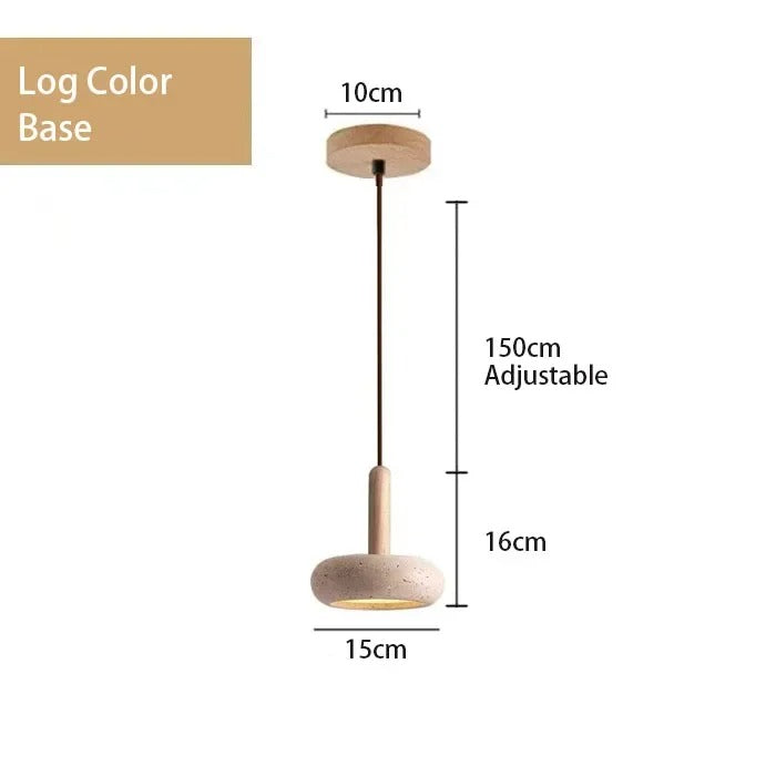 Golden Glow Wabi-Sabi Travertine UFO Pendant Light