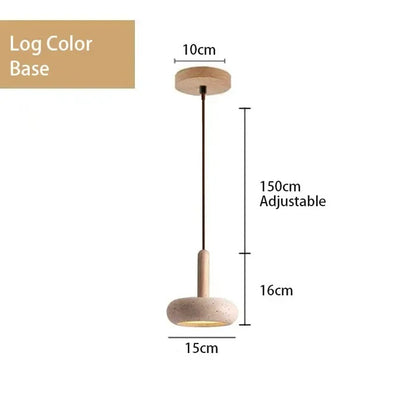 Golden Glow Wabi-Sabi Travertine UFO Pendant Light