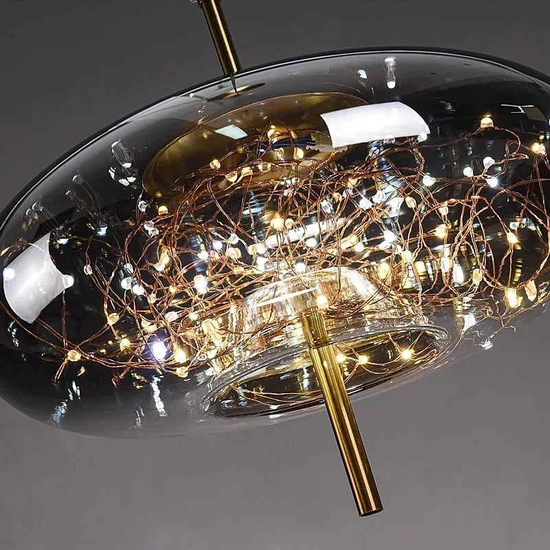 LumiDecor - Nordic Glass Bedside Pendant Light – Artistic Star-Inspired Lamp
