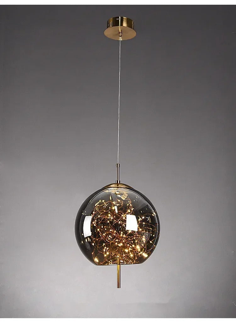 LumiDecor - Nordic Glass Bedside Pendant Light – Artistic Star-Inspired Lamp