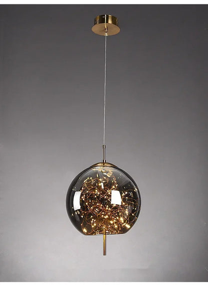 LumiDecor - Nordic Glass Bedside Pendant Light – Artistic Star-Inspired Lamp