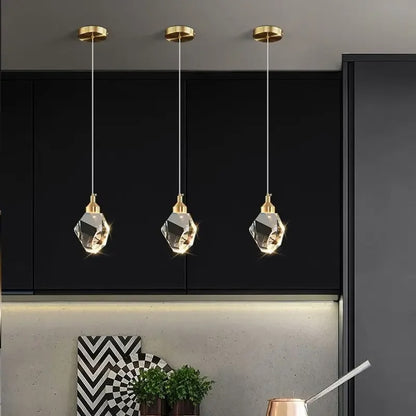 LumiDecor Nordic LED Crystal Ball Chandelier - 1/3/5 Head Gold Pendant Light